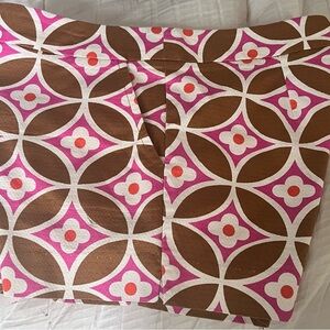 Trina Turk Asymmetrical A-line Resort Shorts in Brown and White